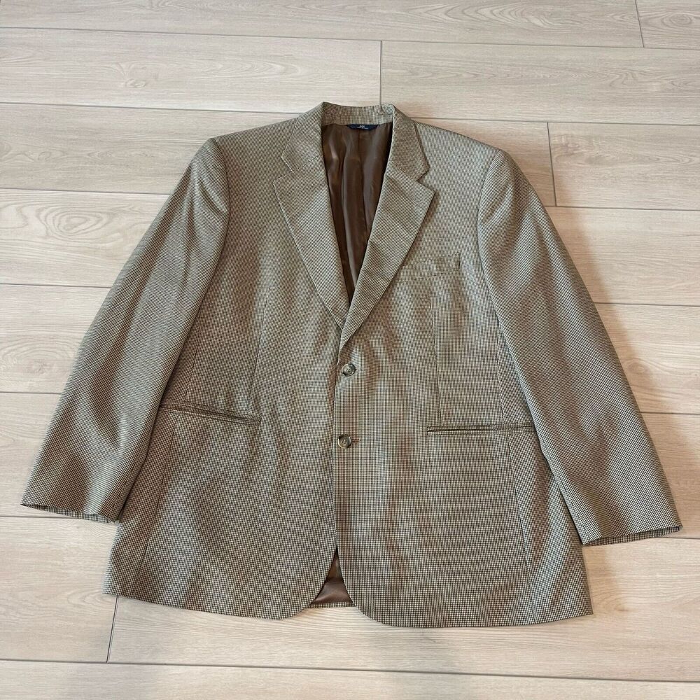 Brooks Brothers 346 Mens Blazer Wool Cashmere Blend 44R Gingham Prom Formal